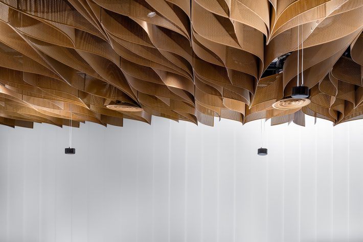 The undulating parametric ceiling at Banu Restaurant